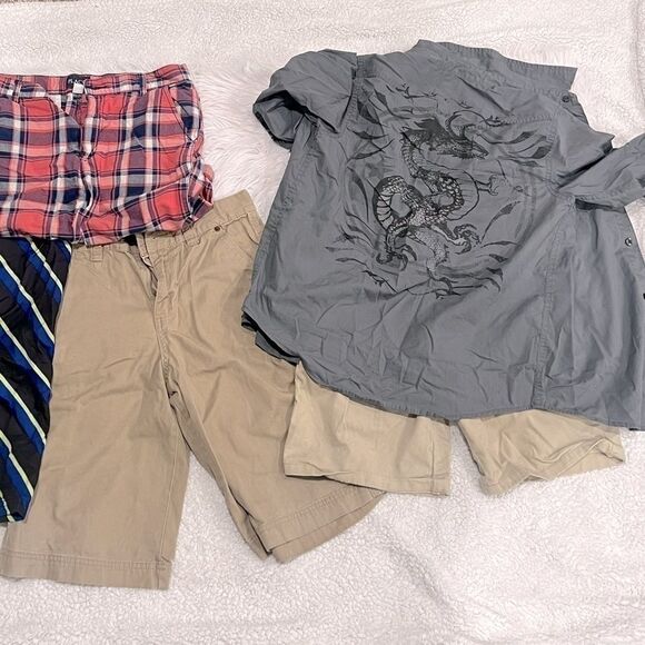 5 Bundle boys Medium clothing shirts and shorts, swim short size 12/14 boys - Picture 3 of 10
